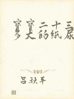 宝宝二十三斤穿多大的纸尿裤