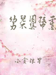 幼儿园孩子注意力不集中怎么办