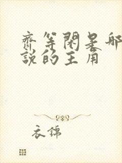 齐等闲是哪部小说的主角