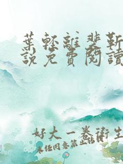 叶轻离裴靳墨小说免费阅读无弹窗