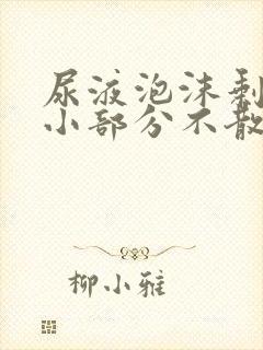 尿液泡沫剩下一小部分不散