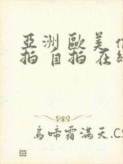 亚洲 欧美 偷拍 自拍 在线