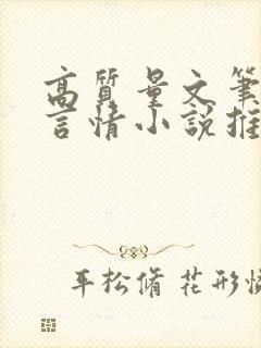 高质量文笔好的言情小说推荐