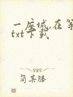 一座城,在等你txt下载