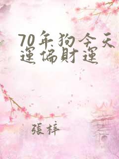 70年狗今天财运偏财运
