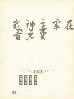 武神主宰在线观看免费