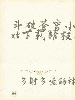 斗破苍穹小说txt下载精校版