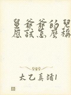 舅爷爷的儿子我应该怎么称呼