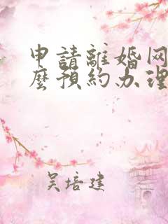 申请离婚网上怎么预约办理