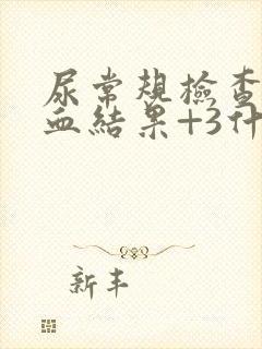 尿常规检查出潜血结果+3什么意思