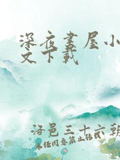 深夜书屋小说全文下载