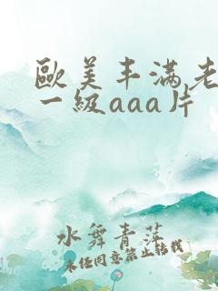 欧美丰满老太婆一级aaa片