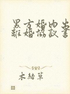 男方婚内出轨的离婚协议书