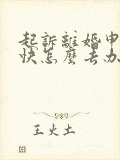 起诉离婚申请最快怎么去办理