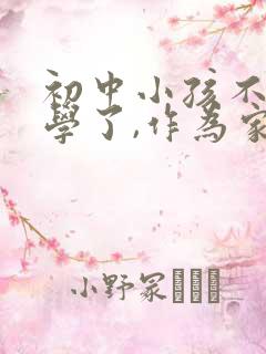 初中小孩不想上学了,作为家长怎么办?