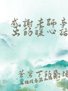 感谢老师辛苦付出的暖心话三句话