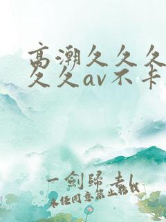 高潮久久久久久久久av不卡