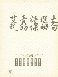 艾青诗选大堰河我的保姆句子赏析