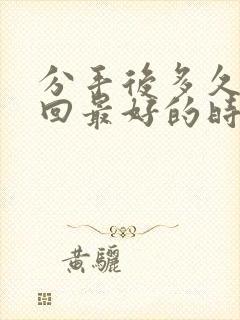 分手后多久是挽回最好的时间