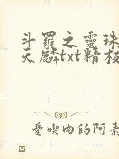 斗罗之灵珠神剑天麟txt精校无错版