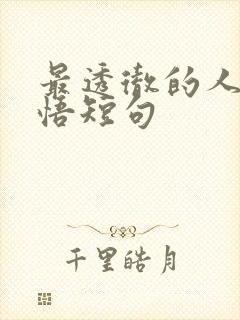 最透彻的人生感悟短句