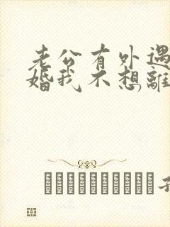 老公有外遇要离婚我不想离婚