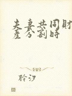 夫妻共同财产遗产分割时