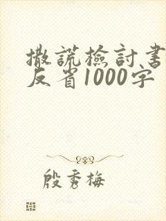 撒谎检讨书自我反省1000字