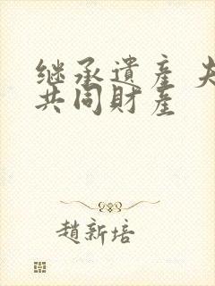 继承遗产 夫妻共同财产