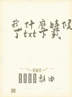 我什么时候无敌了txt下载