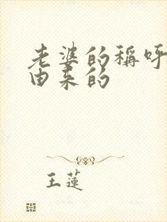 老婆的称呼怎么由来的