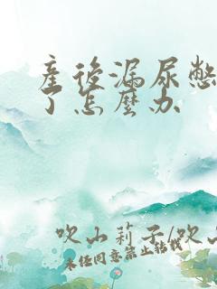 产后漏尿憋不住了怎么办