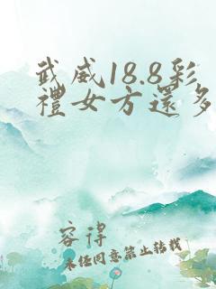 武威18.8彩礼女方还多少