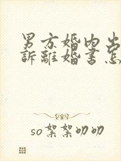 男方婚内出轨起诉离婚书怎么写