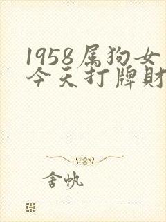 1958属狗女今天打牌财运