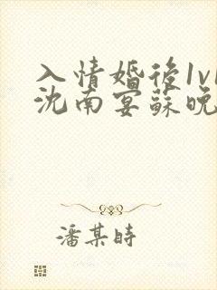 入情婚后1v1沈南宴苏晚晴小说