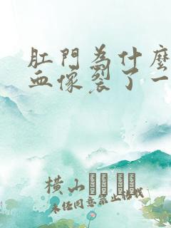 肛门为什么会出血像裂了一样