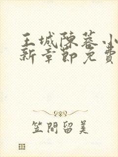 王城陈蓉小说最新章节免费阅读全文