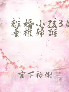 离婚小孩3岁抚养权归谁