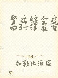 肾病综合症尿蛋白3+很严重吗