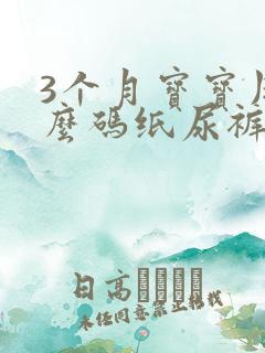 3个月宝宝用什么码纸尿裤