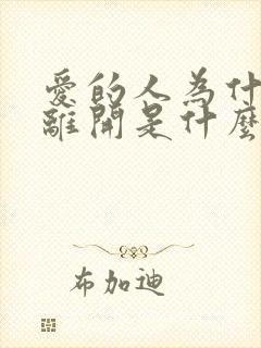 爱的人为什么先离开是什么歌