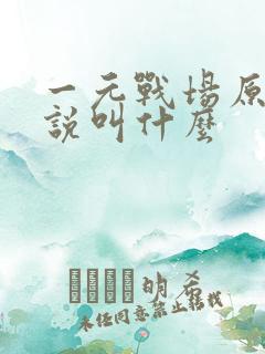 一元战场原著小说叫什么