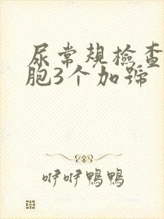 尿常规检查白细胞3个加号