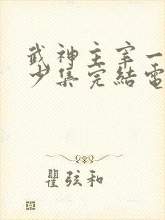 武神主宰一共多少集完结电视剧了