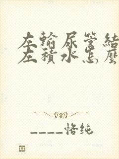 左输尿管结石并左积水怎么办