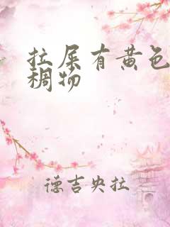 拉屎有黄色的粘稠物