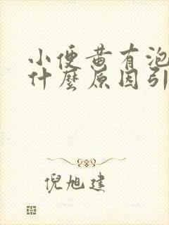 小便黄有泡沫是什么原因引起的