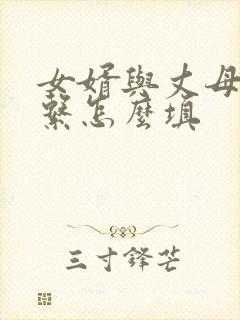 女婿与丈母娘关系怎么填