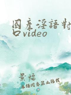 国产淫语对白粗口video